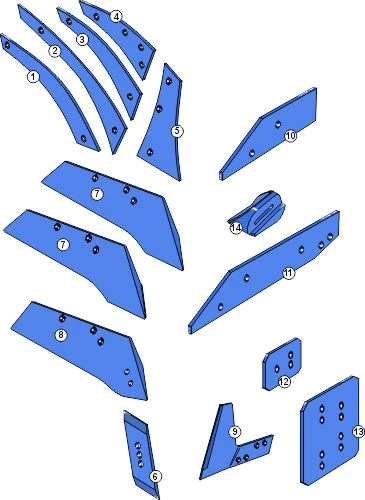 Explosionszeichnung Rabe Pflugkörper Typ BP-321 PS(L)